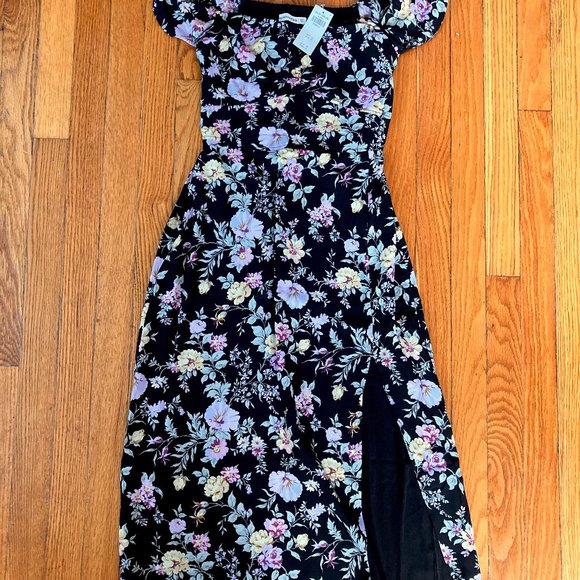 Off The Shoulder Midi Dress Abercrombie XS NWT - Picture 4 of 6